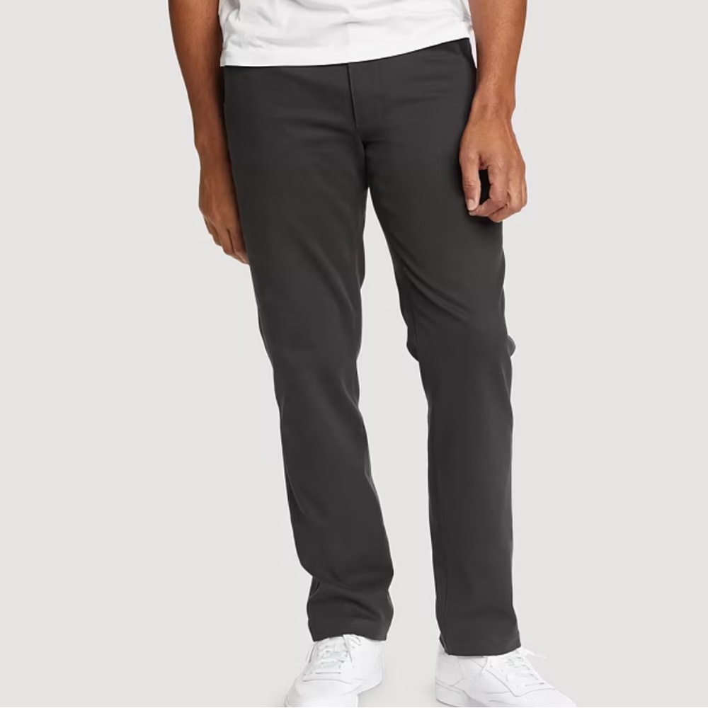 Eddie Bauer Flex Sport Classic Straight Chinos Carbon 38 x 32